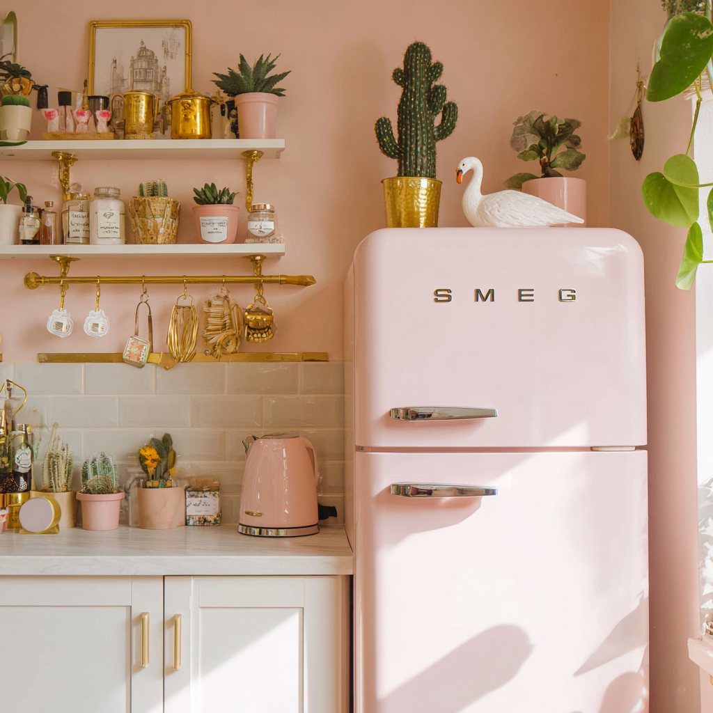 homeymommie retro pastel kitchen corner with a blush pink sme 1011ab1c acb4 409f b747 4a304549ec89 0
