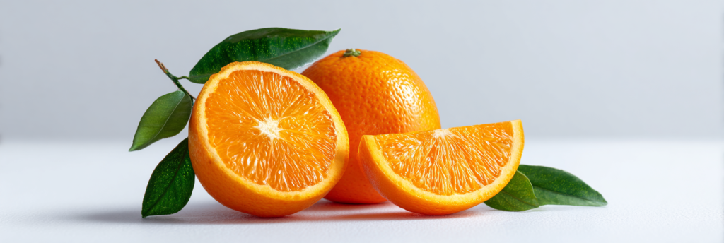 subgdow72 slight angled view of a fresh whole orange with leave c8ff676e c369 4dc0 8f7a be1f006be7ad