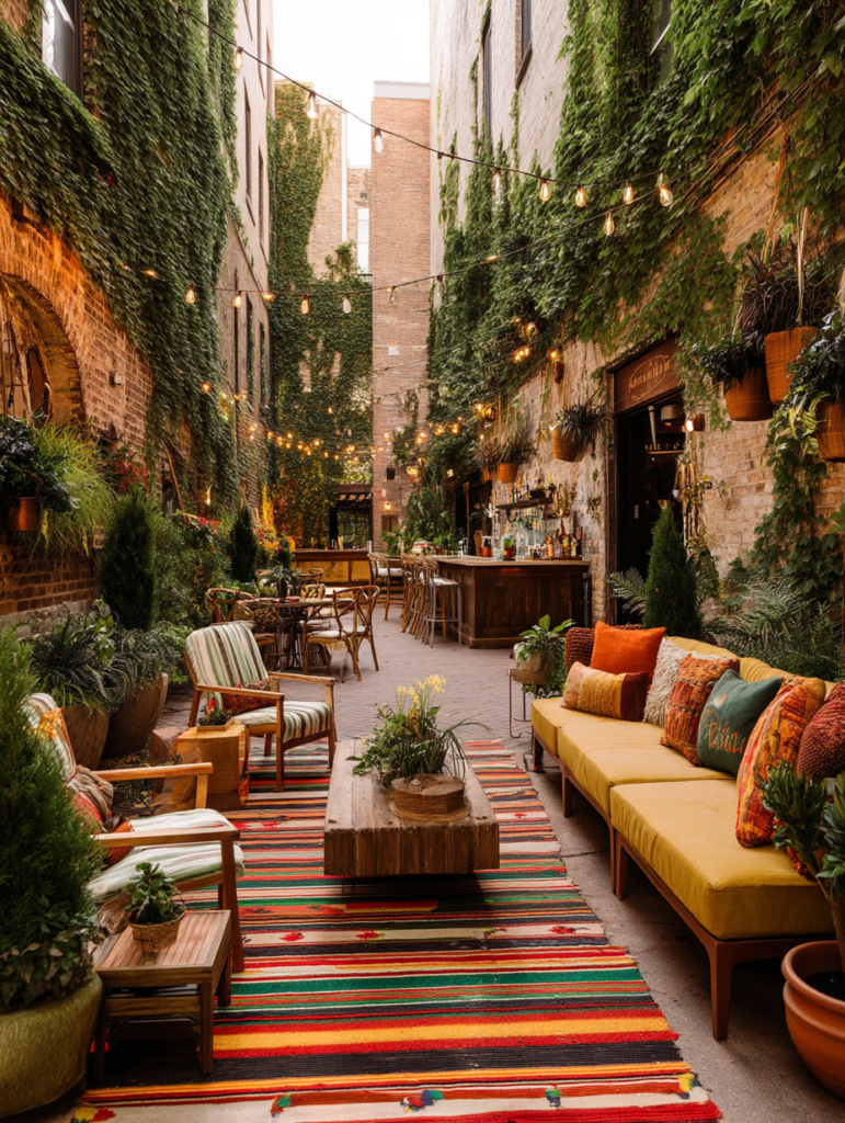 sunhu666 a vibrant bohemian outdoor courtyard furnished with co 72df94ce 44fd 4c5a 87f7 4c0775ee1fd5