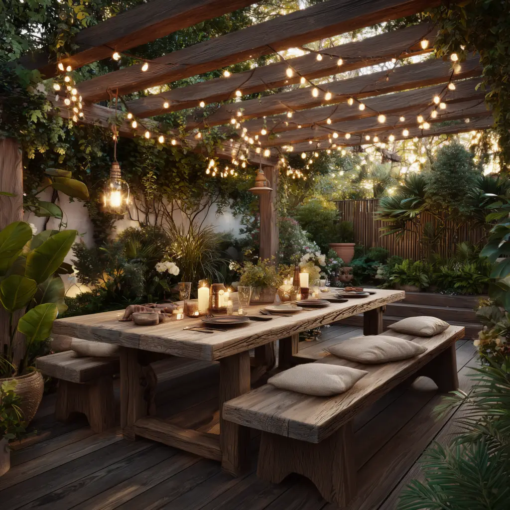 yuliia0504 rustic backyard patio setup wooden furniture fairy l a6a9041f 5309 4317 8814 1dcf6a4ec7c6 copy